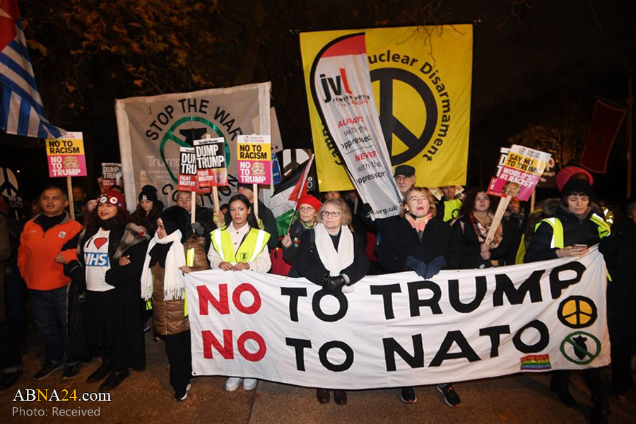 Protesters rally against Trump in UK