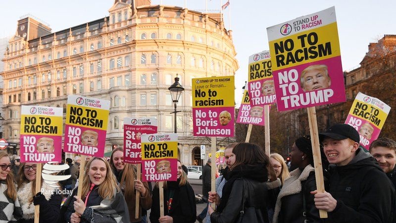 Londra'da Trump'a protesto!