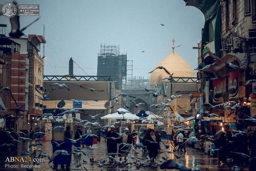 تقرير مصور/ مرقد الامام امير المؤمنين (ع) في يوم ماطر 