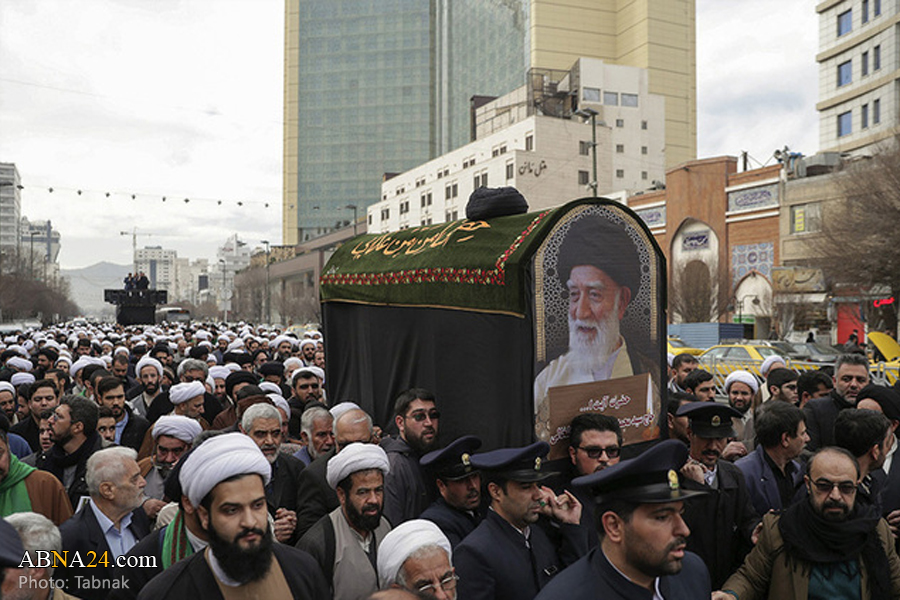 Ayatollah Mousavi Khalkhali’s body laid to rest in holy shrine of Imam Reza (AS)