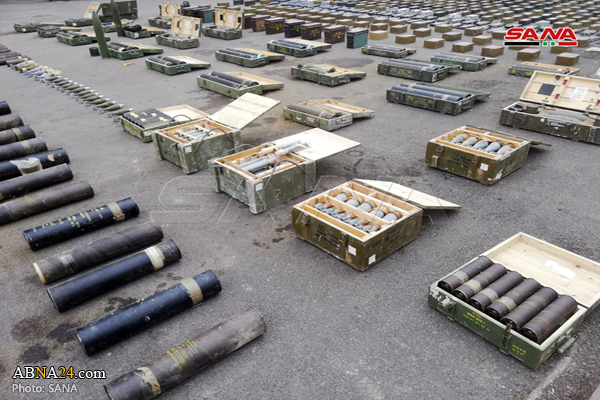 Photos: Weapons, ammunition, explosives left by terrorists found in Syria's Southern region