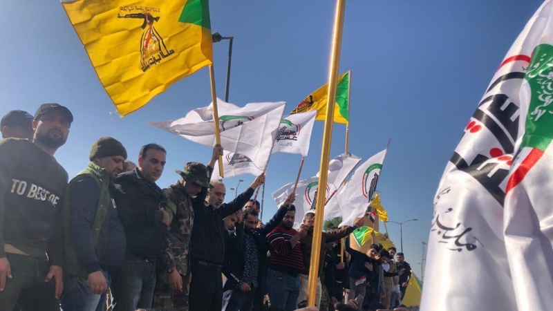 الحشدالشعبی کی بغداد میں امریکی سفارتخانےکے سامنے دھرنا ختم کرنے کی اپیل