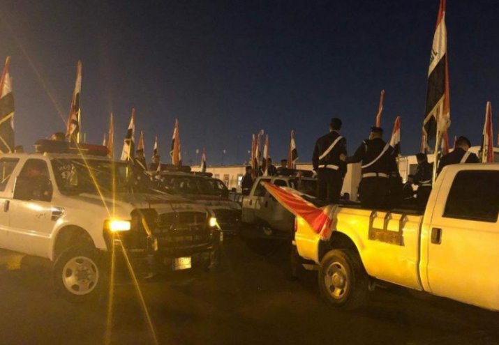 مراسم استقبال جثامين الشهداء القادة في مطار النجف الأشرف
