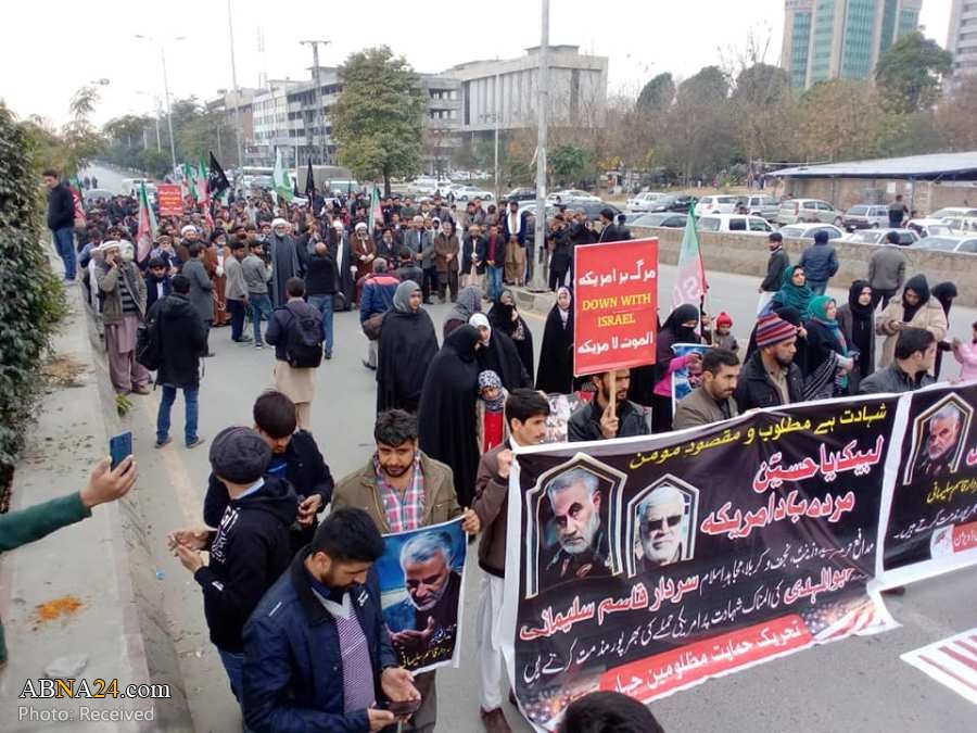 تقرير مصور/ تظاهرات في العاصمة الباكستانية تنديدا بالعملية الارهابية التي قامت بها أمريكا