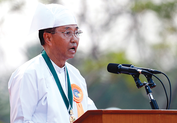 လြတ္လပ္ေရးႀကိဳးပမ္းစဥ္ကာလကဲ့သို႔ အမ်ိဳးသားညီၫြတ္ေရးကို အေျခခံသည့္ စုေပါင္းအင္အားျဖင့္ ႀကိဳးပမ္းေဆာင္႐ြက္ရန္ သမၼတတိုက္တြန္း