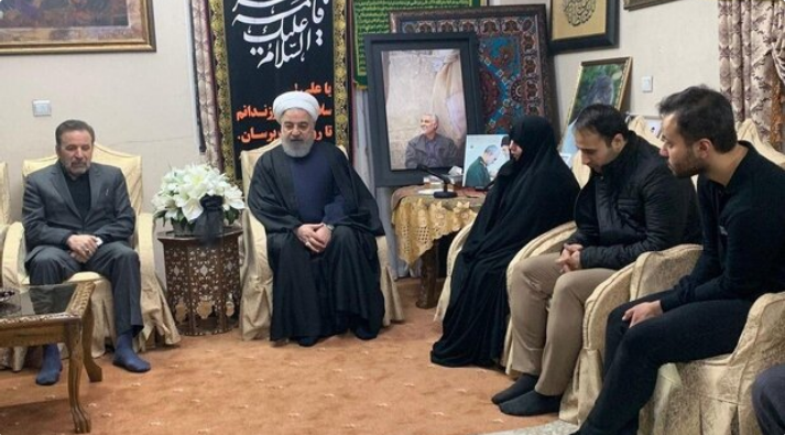  Shugaban Kasar Iran Dr Hassan Ruhani Ya Kai Ziyarar Ta’aziyya Gidan Shahid Sulaimani