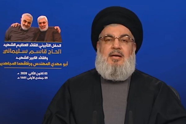 خطے سے امریکہ کا مکمل انخلاء شہید قاسم سلیمانی کا قصاص ہے: سید حسن نصر اللہ