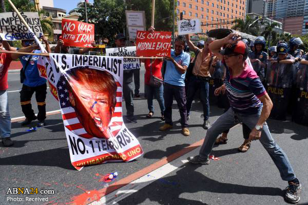 Photos: Angry Philippine people demonstrate over assassination of General Soleimani