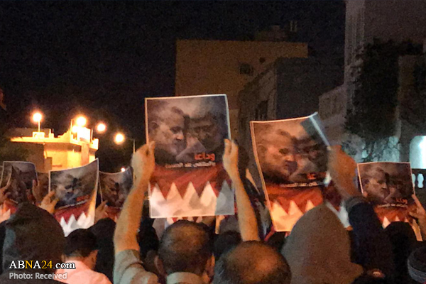 تقرير مصور/ تظاهرات ضد أمريكا في البحرين وتشيع رمزي للشهيد سليماني