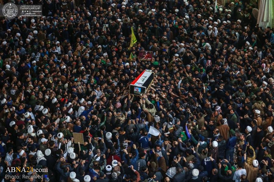 تقرير مصور/ تشييع جثمان الشهيد "سليماني" والشهيد "المهندس ورفاقهم في حرم امير المؤمنين (ع)