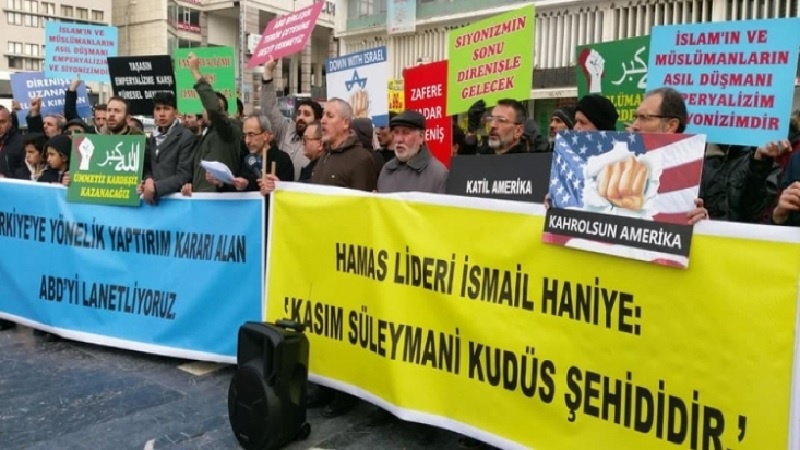 Ankara'da Şehit Kasım Süleymaniyi Anma ve ABD'yi Protesto Gösterisi Düzenlendi