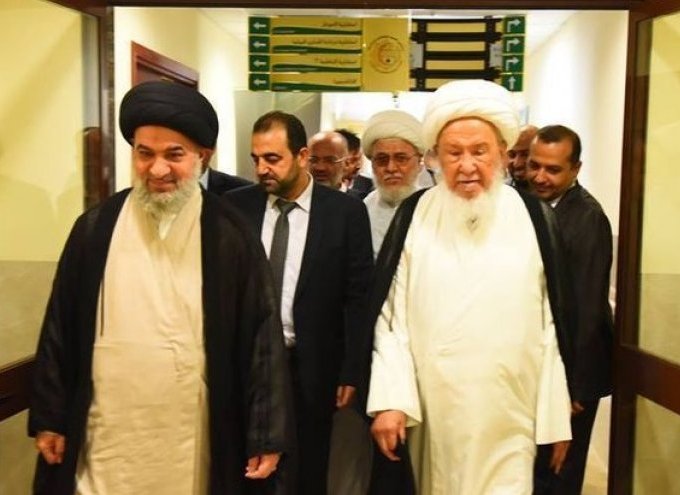 المرجع الفياض يزور "السيد علي السيستاني" للإطمئنان عليه