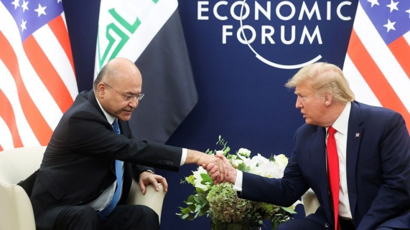 Iraklılar ABD karşıtı milyonluk yürüyüşe hazırlanırken, Irak Cumhurbaşkanı, Trump'la görüştü