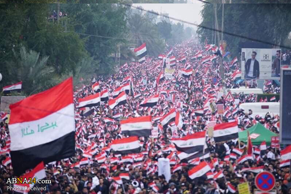 تقرير مصور / حشود غفيرة في مظاهرة مليونية لطرد القوات الامريكية من العراق-1