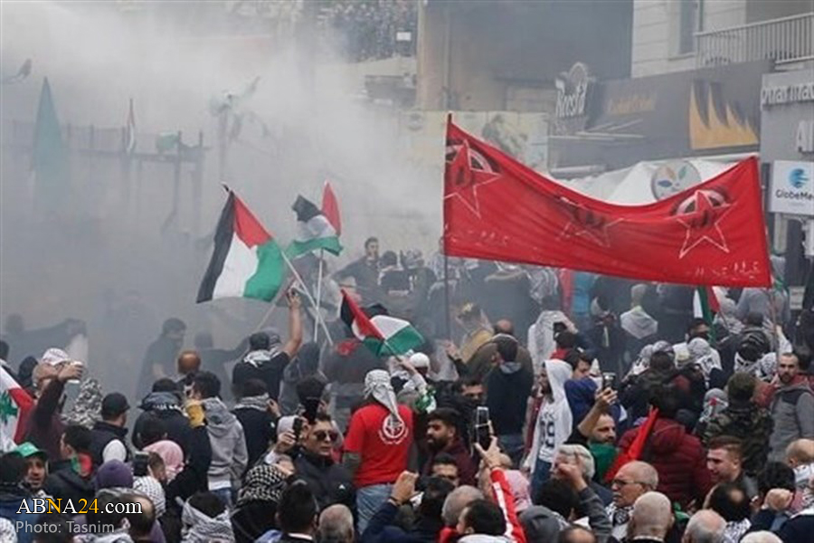 Protesters outside US embassy in Lebanon decry Trump plan