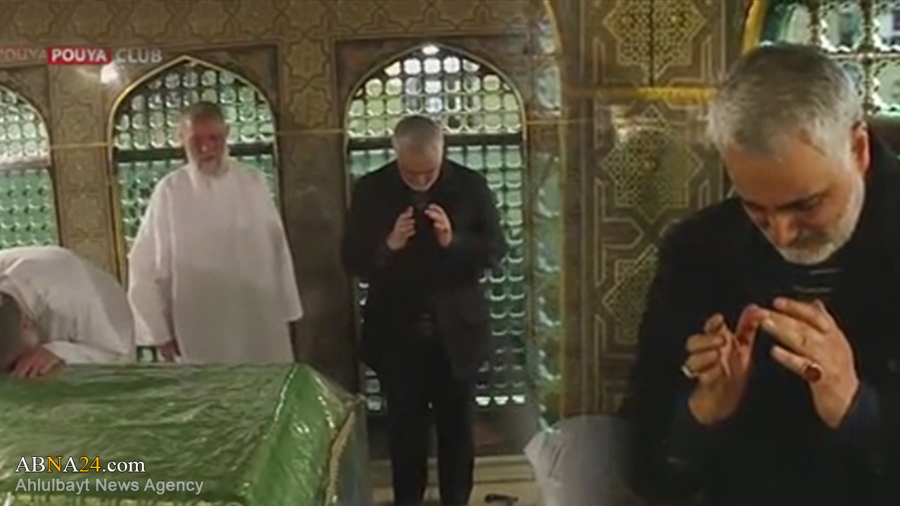 مشاهد نادرة للشهيد الحاج "قاسم سليماني" في حرم الامام الرضا (ع)