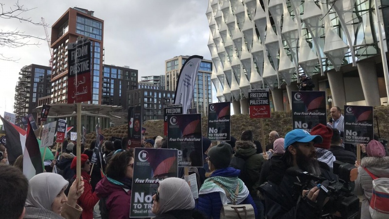 Londra'da ABD'nin "Yüzyılın Anlaşması" protesto edildi