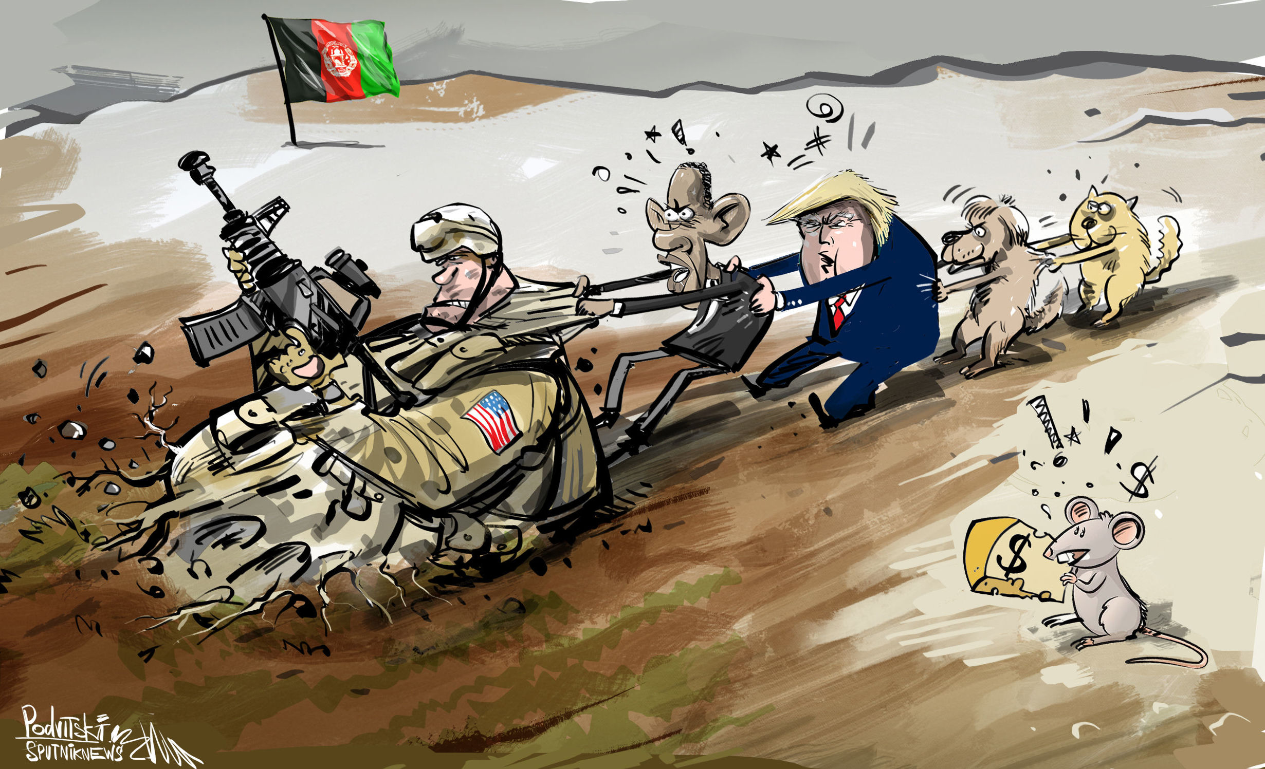 کاریکاتیر / ترامب يسعى لوضع حد للحرب في افغانستان