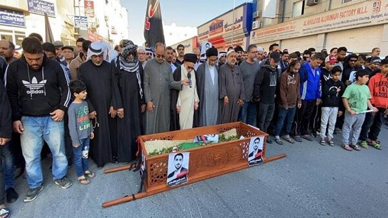 بحرینی نوجوان کے جلوس جنازہ میں آل خلیفہ حکومت کے خلاف احتجاج