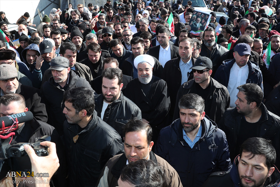 Iran's President joins 22 Bahman demonstrators