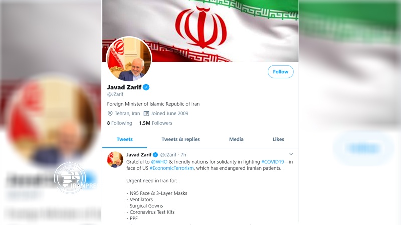 Zarif'den Dünya Sağlık Örgütü'ne teşekkür