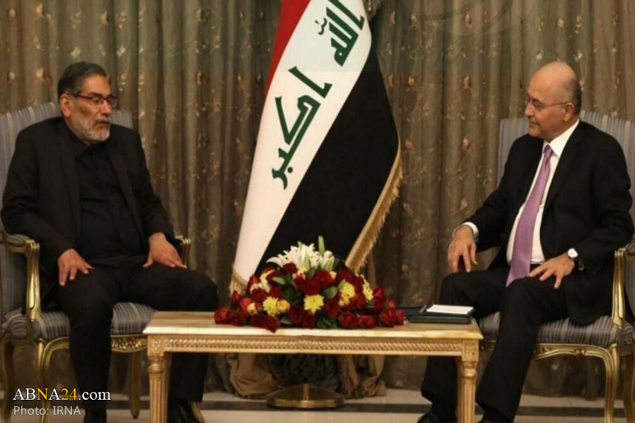 Iran's Shamkhani, Iraqi president reiterate Tehran-Baghdad cooperation against terrorism