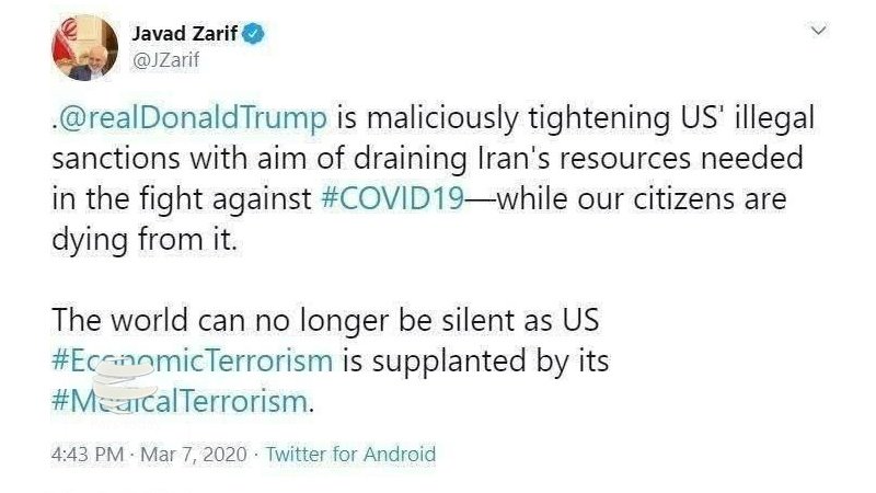Zarif'ten ABD'nin İran yaptırımlarına sert eleştiri