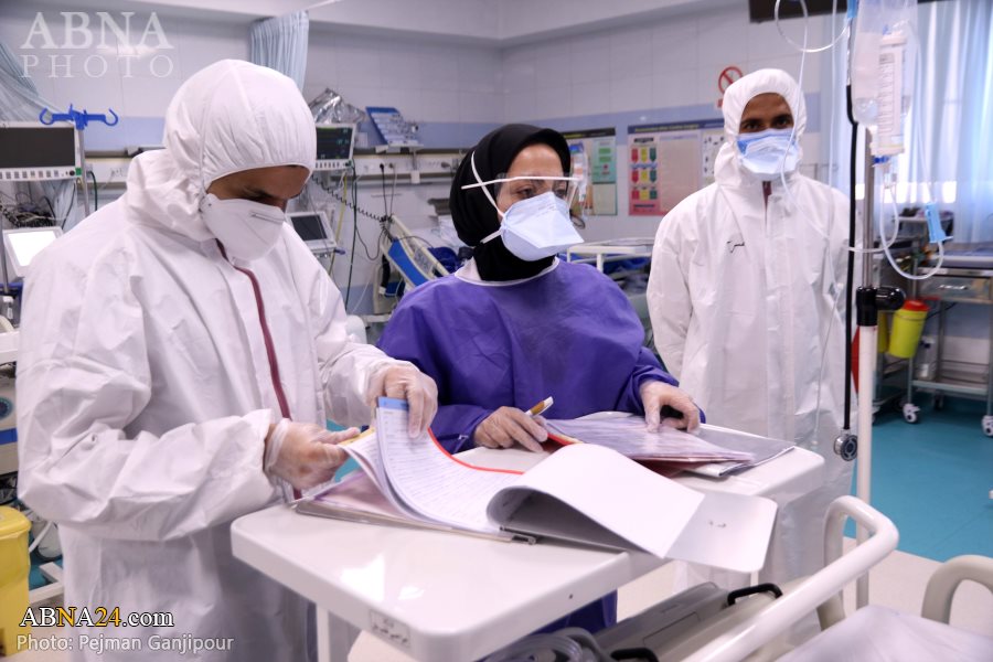 تقرير مصور / عمل دؤوب يقوم به الممرضون والممرضات بمكافحة كورونا في ايران