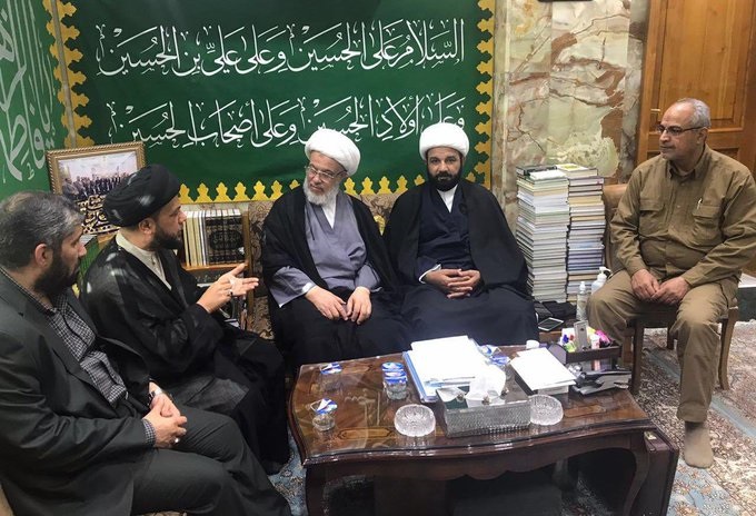 الشيخ الكربلائي يبحث مع قادة في الحشد الشعبي الوضع الأمني
