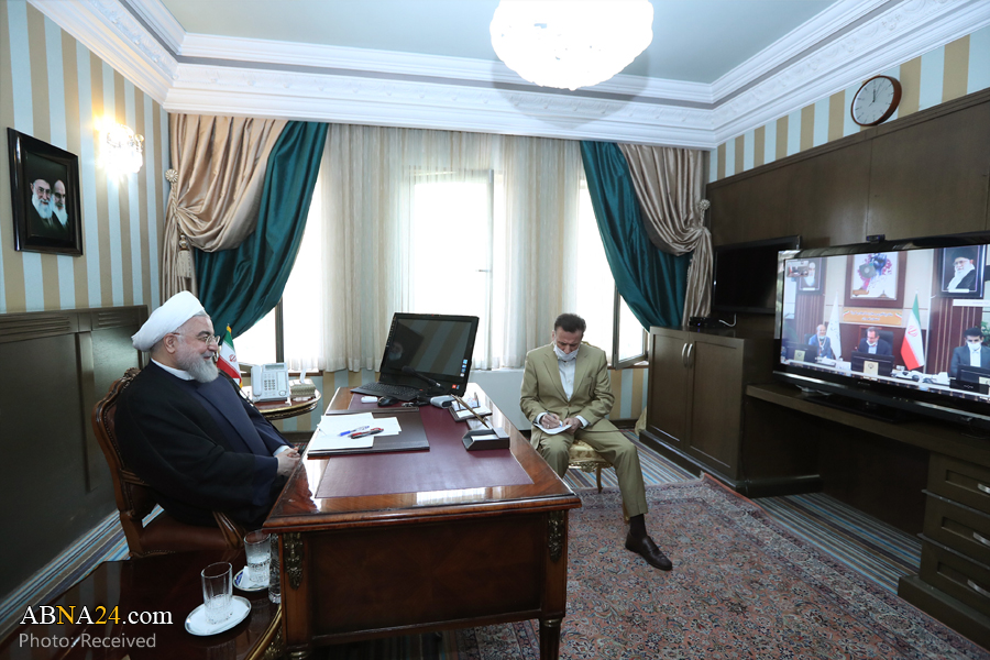 Pres. Rouhani thanking Astan Quds Razavi, clerics in fighting Coronavirus