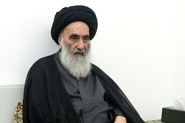التزام نجل السيد السيستاني بالتعليمات الصحية أثناء إقامة صلاة الميت+(صورة)