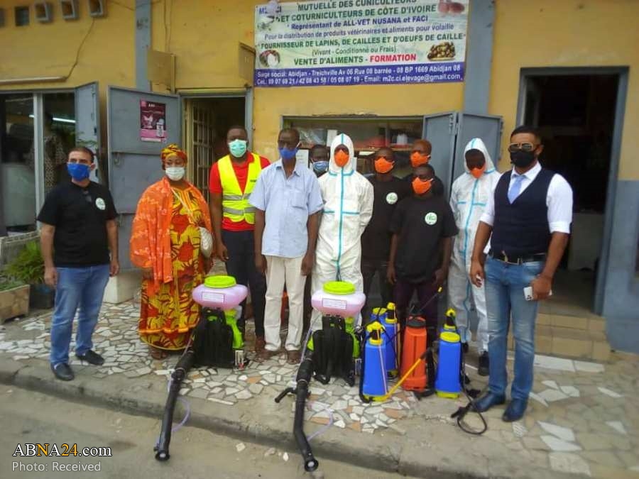 Photos: Disinfection of Ivory Coast passways by Imam Sadiq (AS) Institute