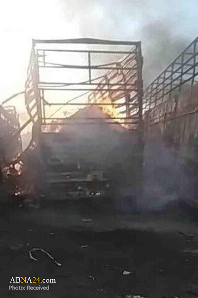 تقرير مصور / مقاتلات سعودية تقصف الشاحنات المحملة بالغذاء في محافظة البيضاء اليمنية