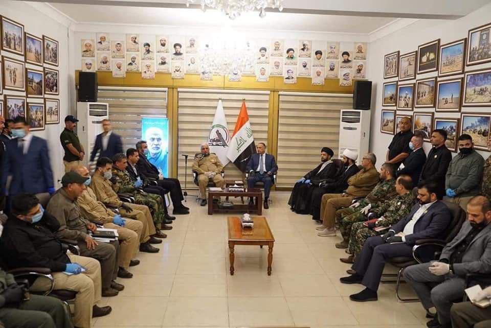 مصطفى الكاظمي يزور الفياض في مقر الحشد الشعبي ببغداد + (صور)