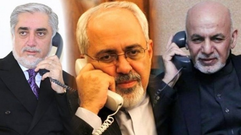 イラン外相が、アフガニスタン大統領と同国家和解高等評議会議長と電話会談