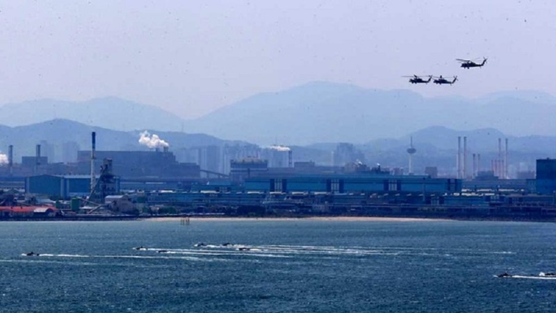 韓国が軍事演習を延期　悪天候で