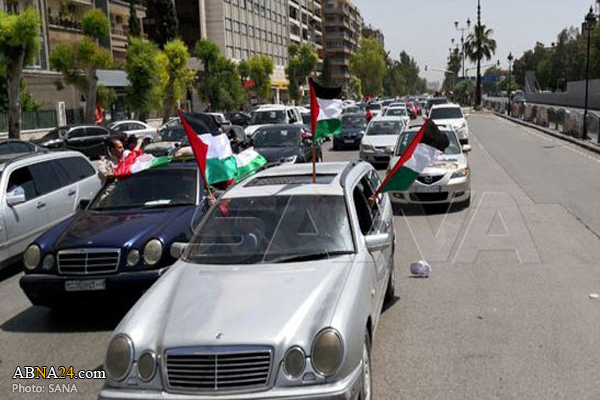 Car rally in Damascus marking International Quds Day