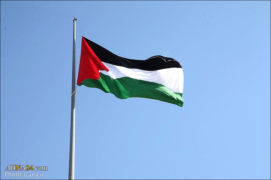 تقرير مصور / العلم الفلسطيني يرفرف أمام مبنى البلدية بقم المقدسة
