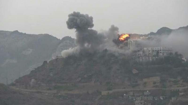 57 غارة لطيران العدوان على البيضاء ومأرب 