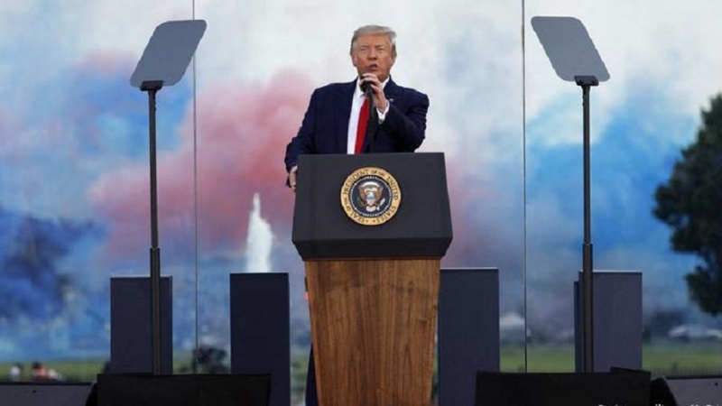 米大統領、ホワイトハウスで独立記念日の演説　分断助長の色濃く
