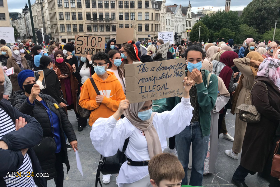 Thousands protest against Belgium’s college headscarf ban ruling