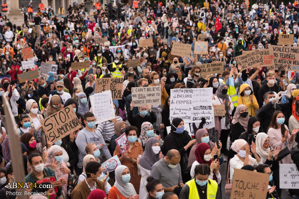 Photos: Thousands protest against Belgium’s college headscarf ban ruling