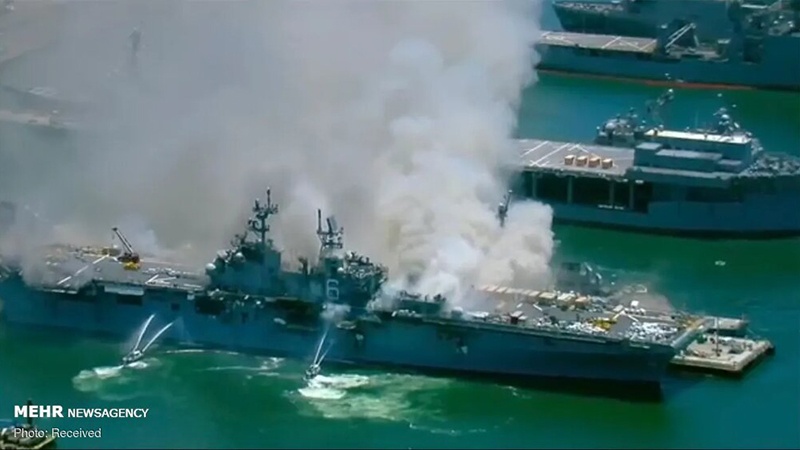 Terrible esplosione su nave da guerra USA
