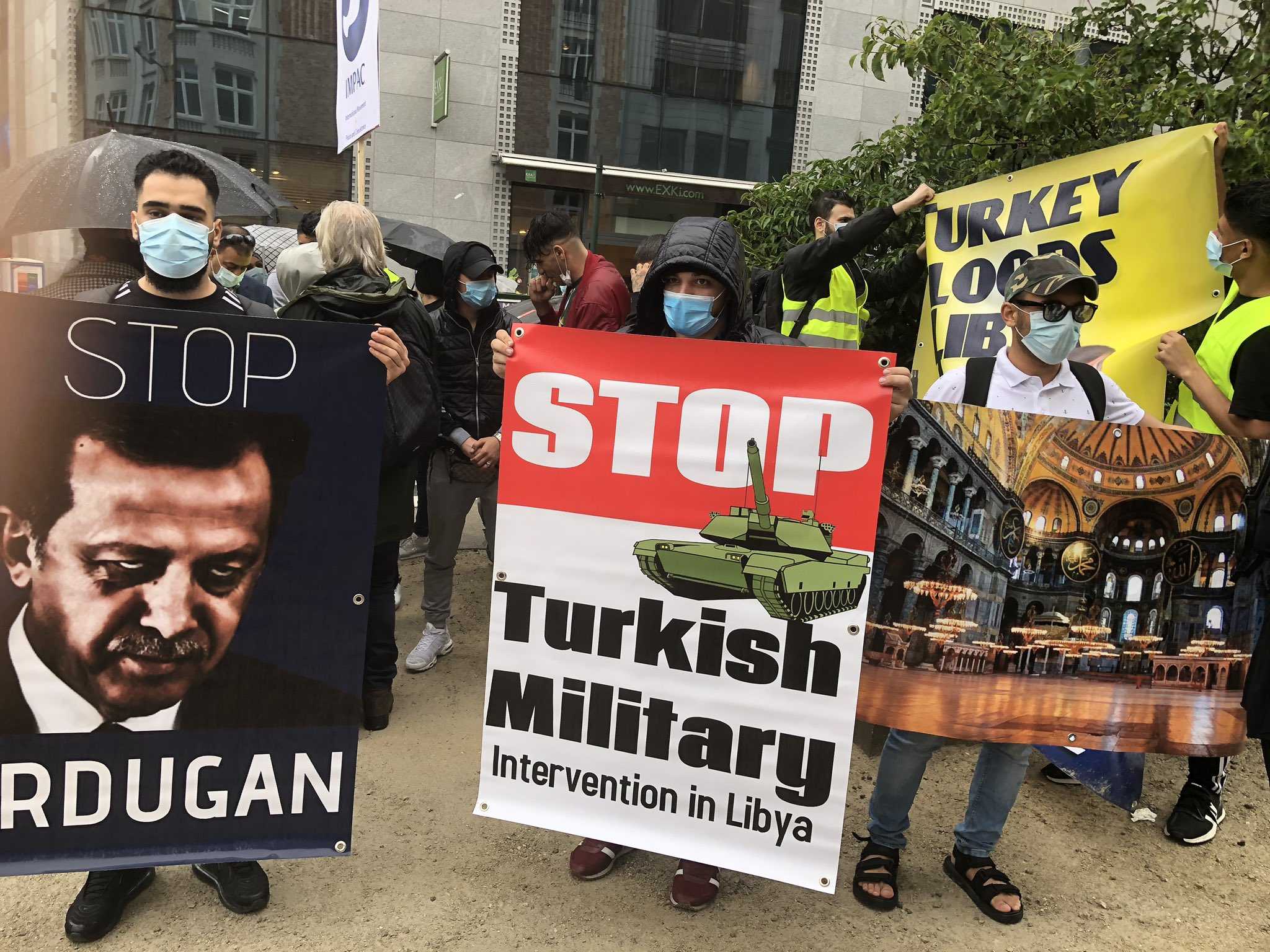 وقفة احتجاجية في بروكسل للتنديد بالتدخل التركي في ليبيا +(صور)