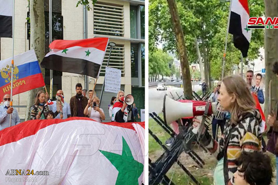 Syrian expatriates protest in Brussels against Western, US sanctions imposed on Damascus