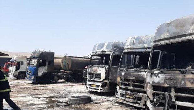 ئاگرێکی قورس چەندین بارهەڵگری لە کرماشان سووتاند