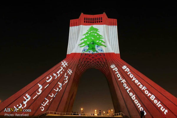 Tehran's Azadi Tower, Tabiat Bridge lit up with Lebanon’s flag (+Photos)