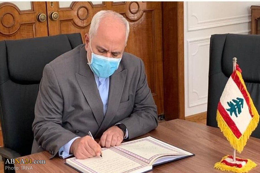 Iranian FM signs memorial book at Lebanon's Embassy in Tehran