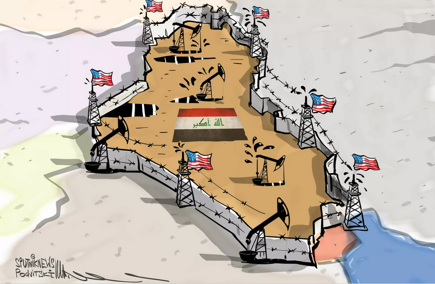 کاریکاتیر / النفط العراقي في يد الغزاة الامريكيين
