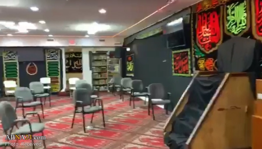 تقرير مصور / مركز اهل البيت (ع) في شيكاغو الامريكية يتوشّح بالسواد إيذانا ببدء طقوس محرم 